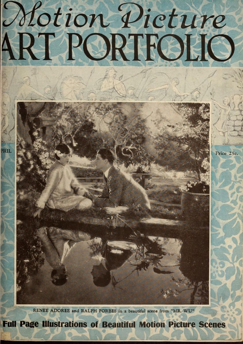 MOTION PICTURE ART PORTFOLIO magazine side cover Issue 3  Vol 1 No 3 April 1927