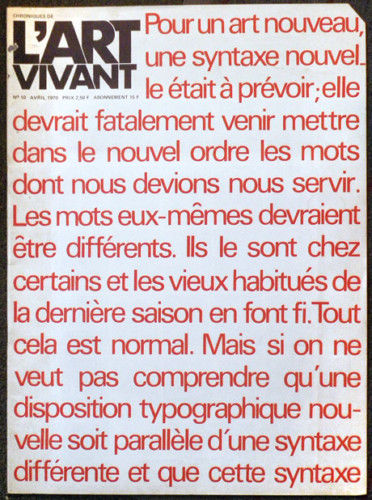 ART VIVANT | L magazine side cover Issue 10  April 1970