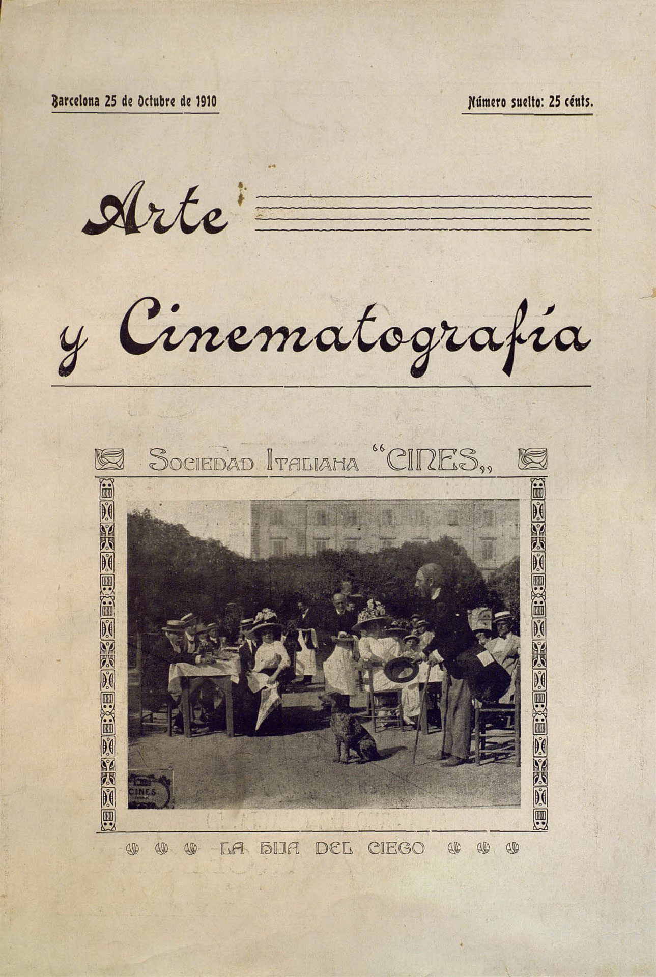 ARTE Y CINEMATOGRAFIA magazine side cover Issue 3 25 October 1910