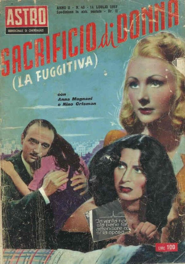 ASTRO FOTOROMANZI magazine side cover Issue 40 14 July 1957