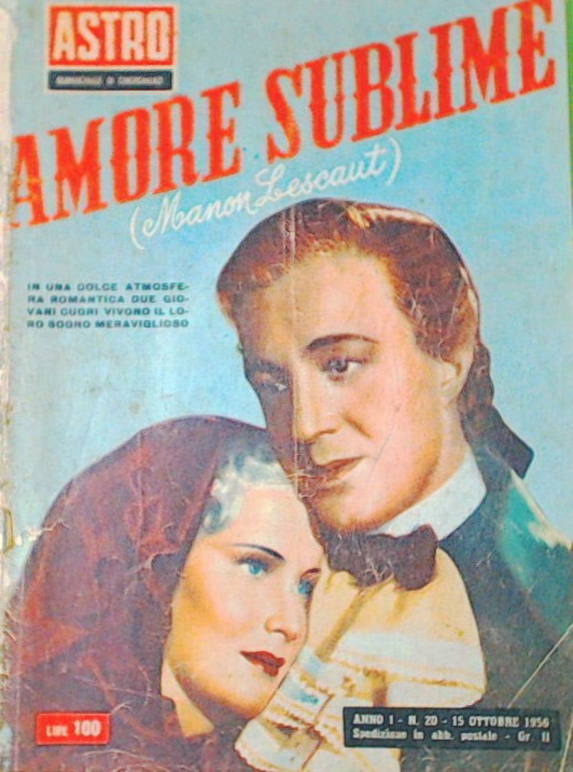 ASTRO ITALY magazine side cover Issue 20 15 October 1956