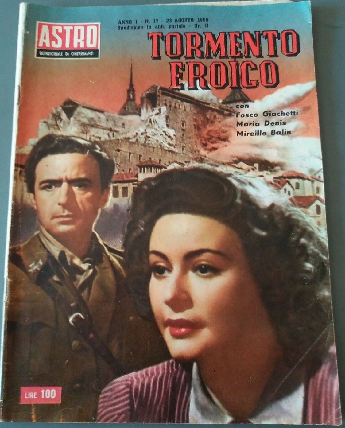 ASTRO ITALY magazine side cover Issue 17 23 August 1959