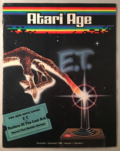 ATARI AGE magazine side cover  Vol 1 No  4  November/December 1982