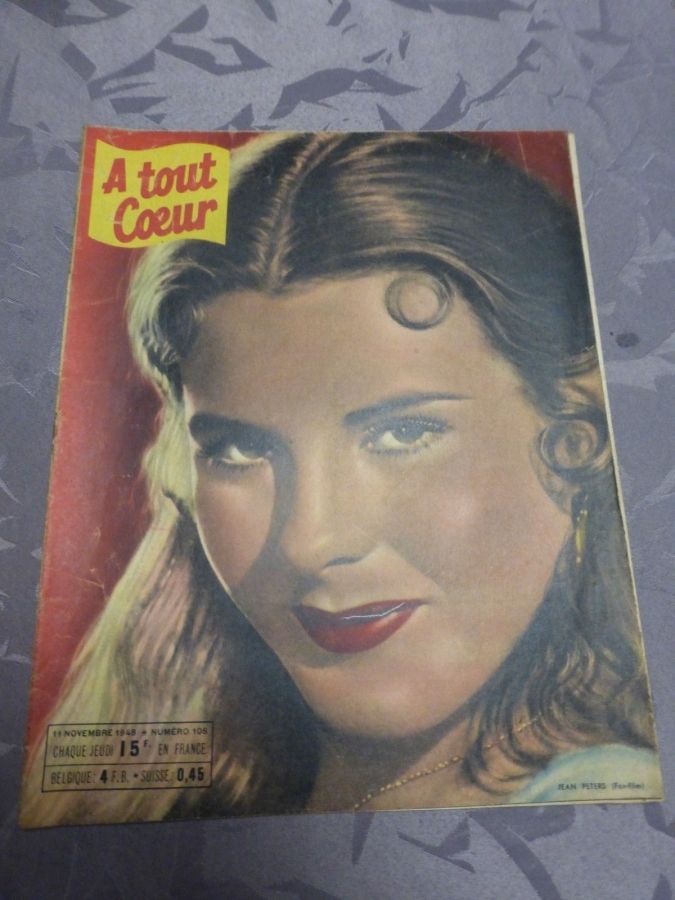 A TOUT COEUR magazine side cover Issue 108 11 November 1948