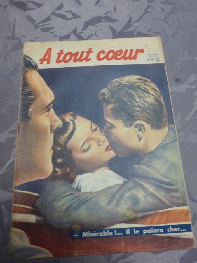 A TOUT COEUR magazine side cover Issue 150 1 September 1949