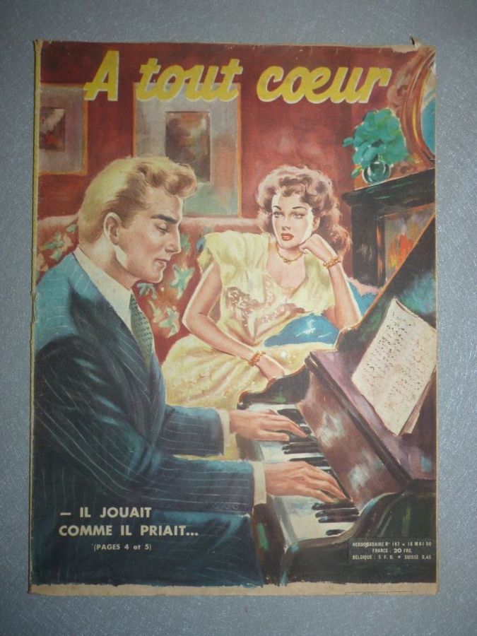 A TOUT COEUR magazine side cover Issue 187 18 May 1950