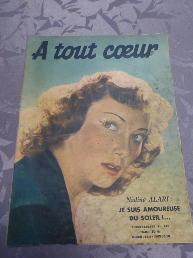 A TOUT COEUR magazine side cover Issue 248 17 July 1951