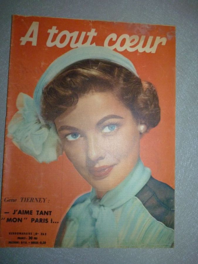 A TOUT COEUR magazine side cover Issue 262 23 October 1951