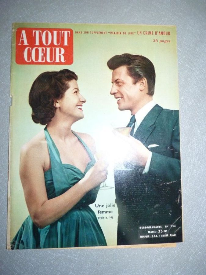A TOUT COEUR magazine side cover Issue 334 10 March 1953