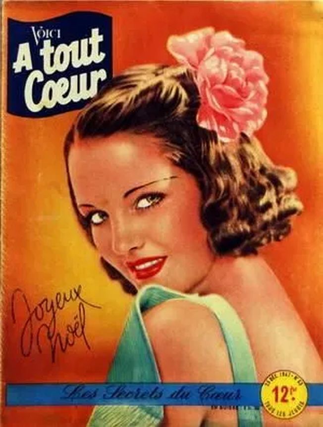 A TOUT COEUR magazine side cover Issue 63 25 December 1947