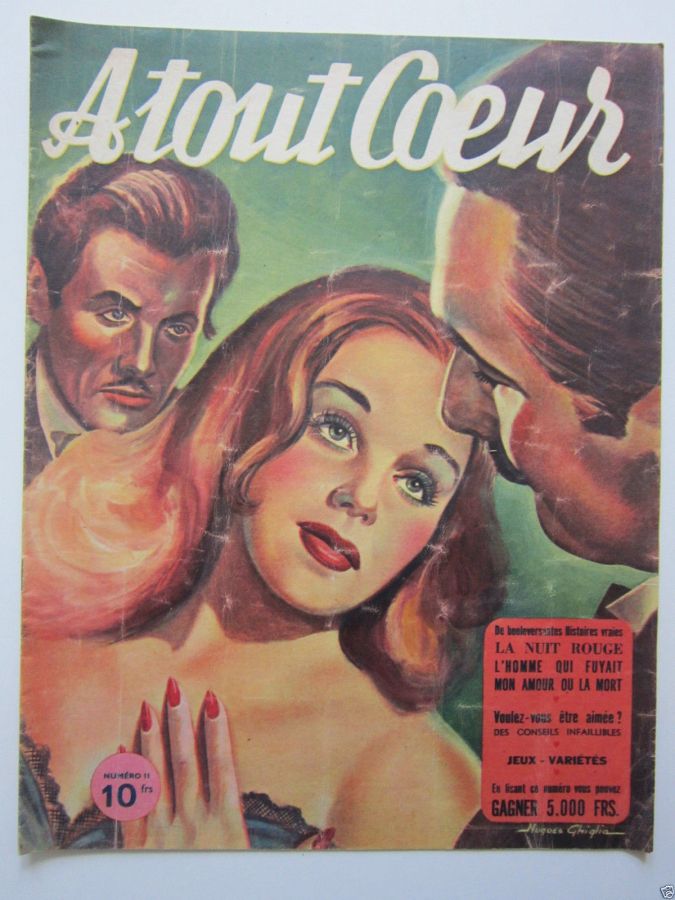 A TOUT COEUR magazine side cover Issue 11  1946