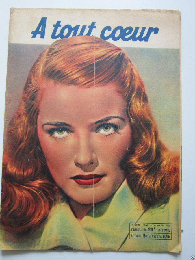A TOUT COEUR magazine side cover Issue 129 7 April 1949