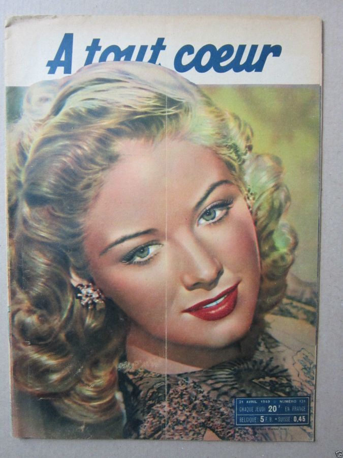 A TOUT COEUR magazine side cover Issue 131 21 April 1949