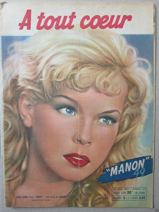 A TOUT COEUR magazine side cover Issue 132 28 April 1949