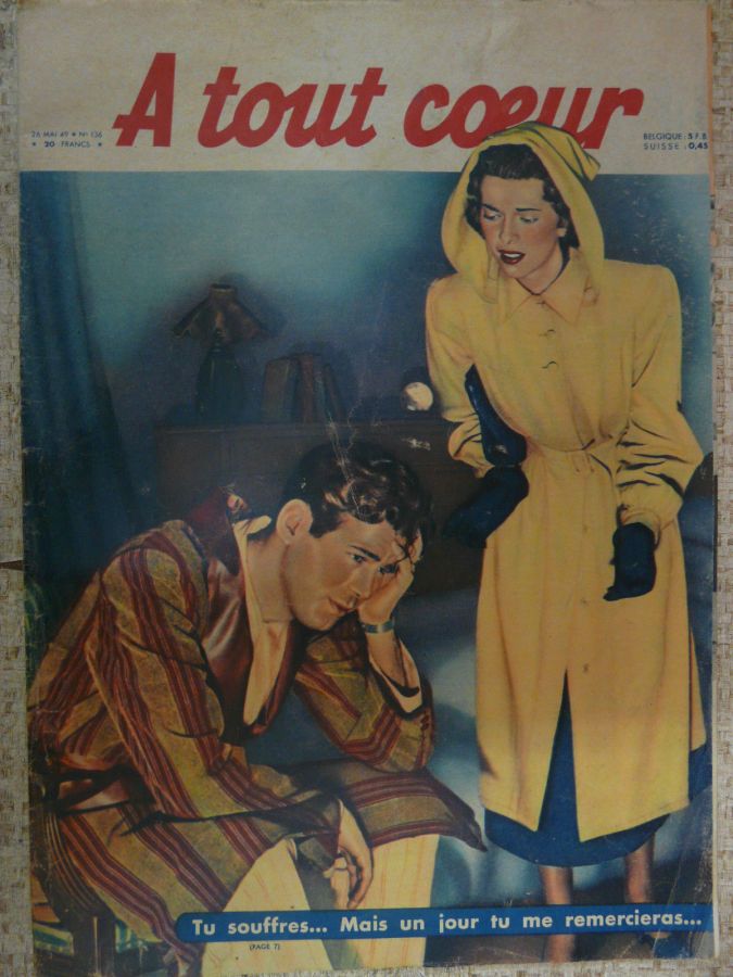 A TOUT COEUR magazine side cover Issue 136 26 May 1949