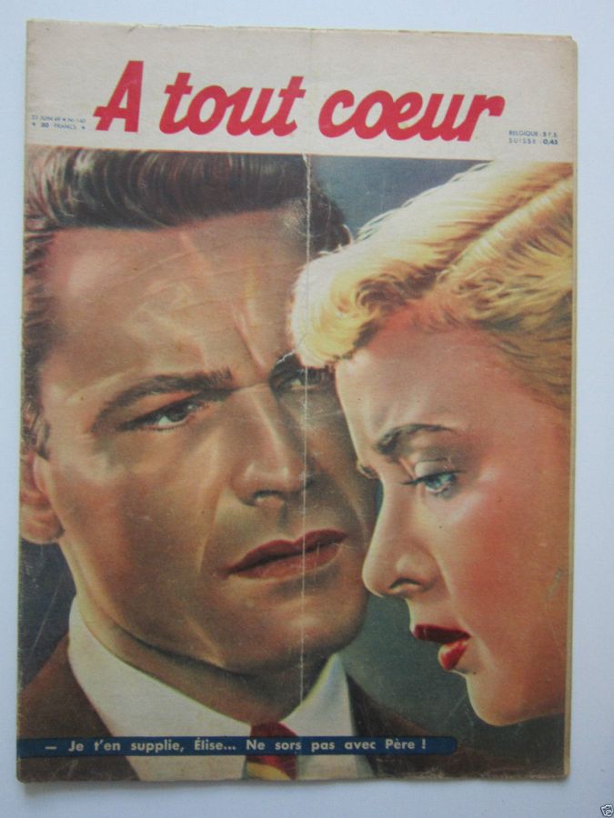 A TOUT COEUR magazine side cover Issue 140 23 June 1949