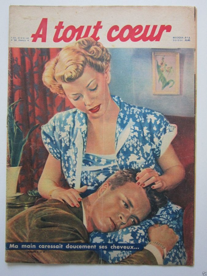 A TOUT COEUR magazine side cover Issue 142 7 July 1949