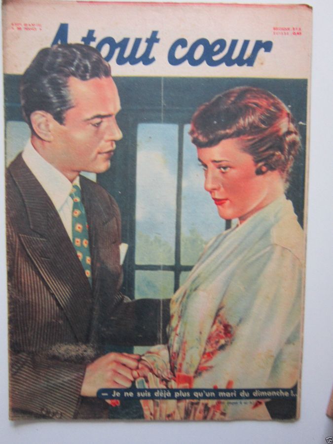A TOUT COEUR magazine side cover Issue 151 8 September 1949