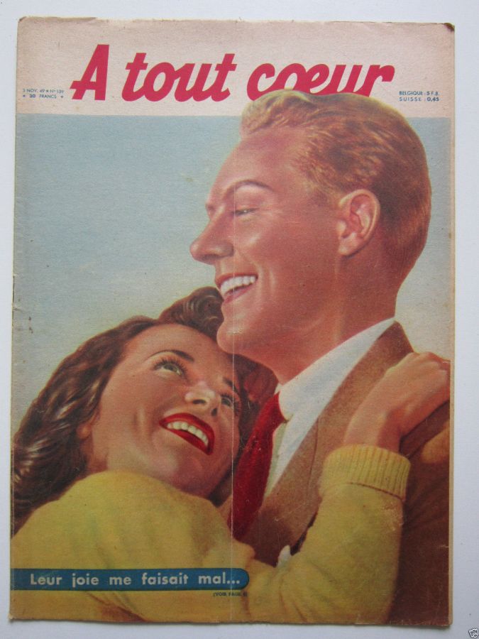 A TOUT COEUR magazine side cover Issue 159 3 November 1949