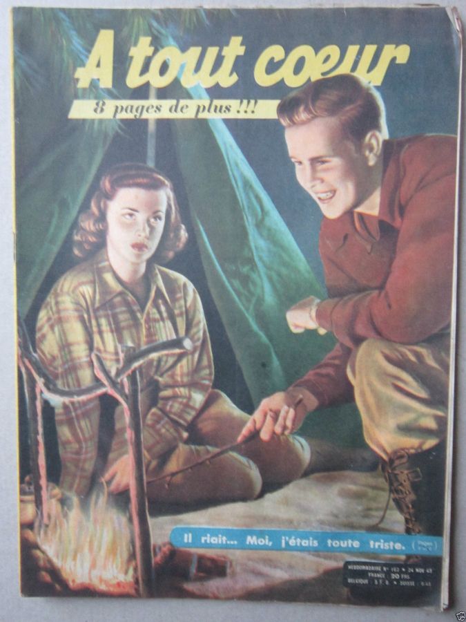 A TOUT COEUR magazine side cover Issue 162 24 November 1949