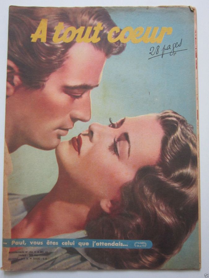 A TOUT COEUR magazine side cover Issue 164 8 December 1949