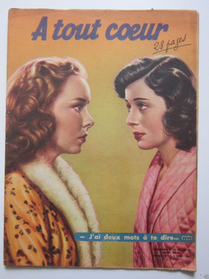A TOUT COEUR magazine side cover Issue 172 2 February 1950
