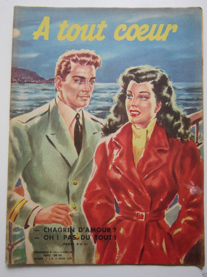 A TOUT COEUR magazine side cover Issue 182 13 April 1950