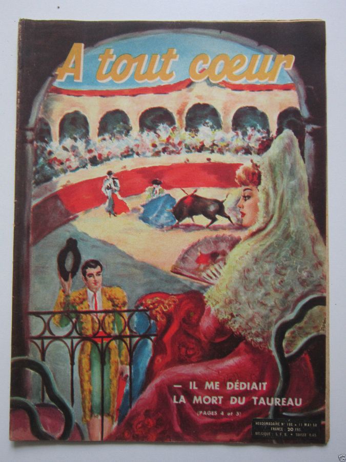 A TOUT COEUR magazine side cover Issue 186 11 May 1950