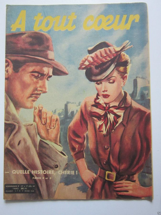 A TOUT COEUR magazine side cover Issue 197 27 July 1950