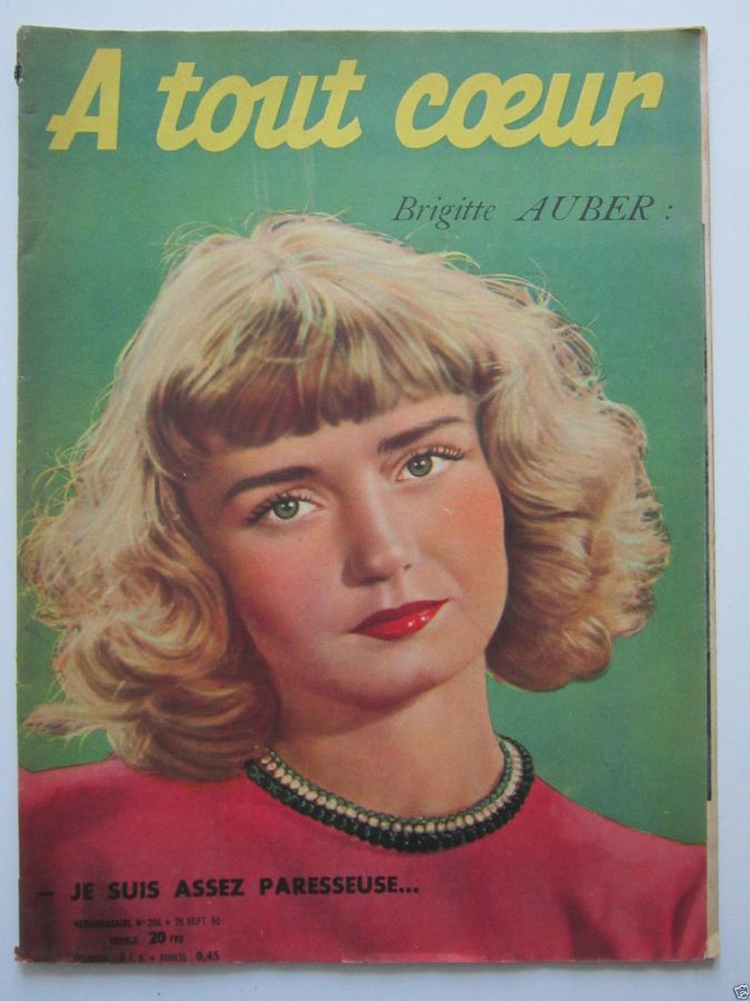 A TOUT COEUR magazine side cover Issue 206 28 September 1950