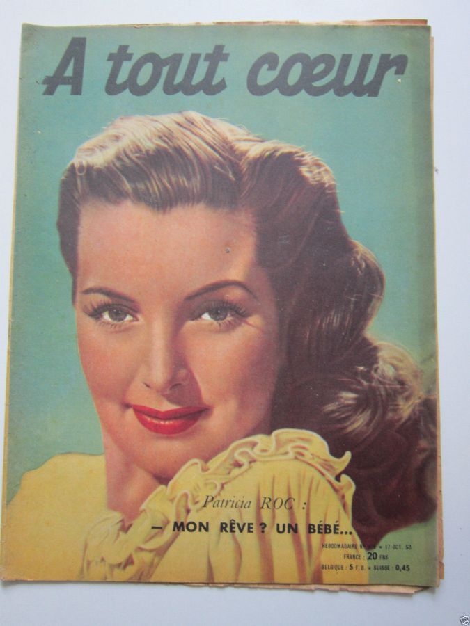 A TOUT COEUR magazine side cover Issue 209 17 October 1950