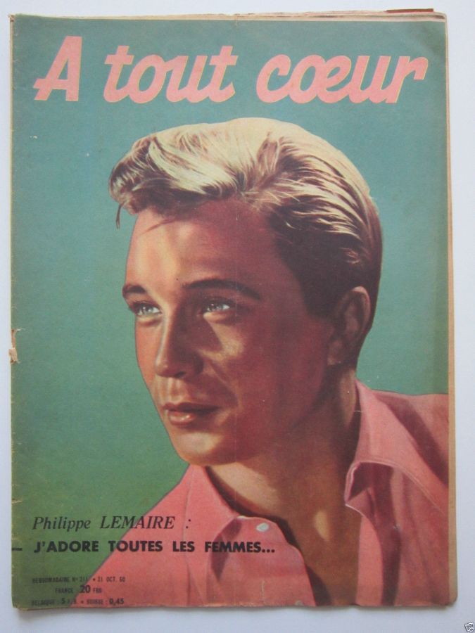 A TOUT COEUR magazine side cover Issue 211 31 October 1950