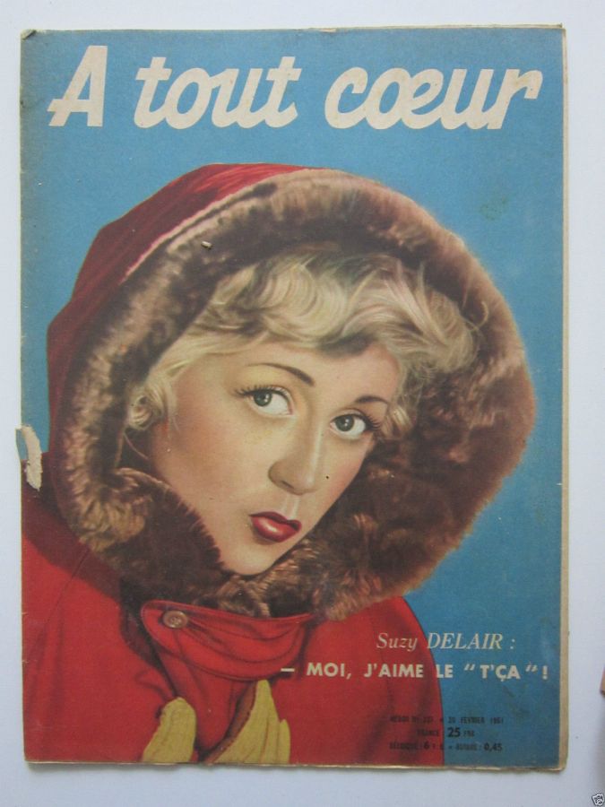 A TOUT COEUR magazine side cover Issue 227 20 February 1951