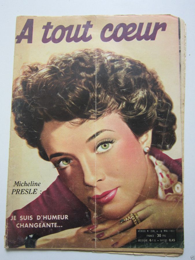 A TOUT COEUR magazine side cover Issue 238 8 May 1951