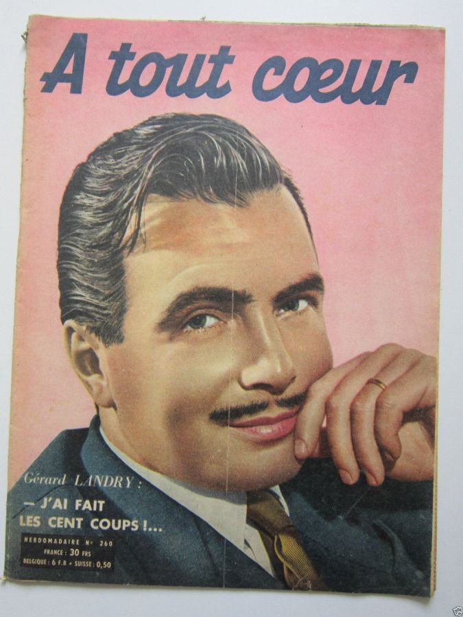 A TOUT COEUR magazine side cover Issue 260 9 October 1951