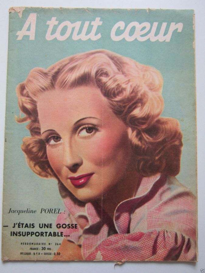A TOUT COEUR magazine side cover Issue 264 6 November 1951