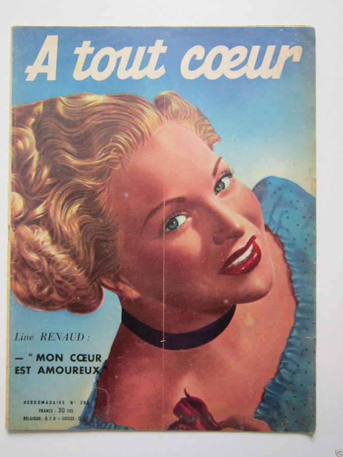 A TOUT COEUR magazine side cover Issue 283 18 March 1952