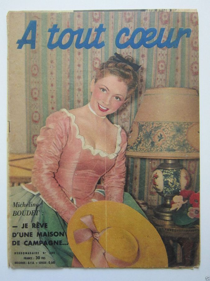 A TOUT COEUR magazine side cover Issue 288 19 April 1952