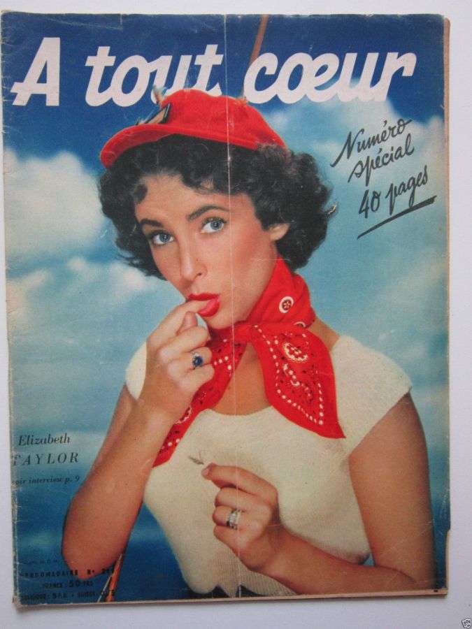 A TOUT COEUR magazine side cover Issue 289 26 April 1952