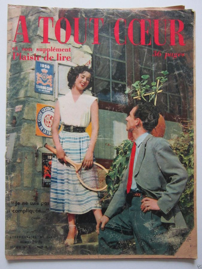 A TOUT COEUR magazine side cover Issue 301 22 July 1952