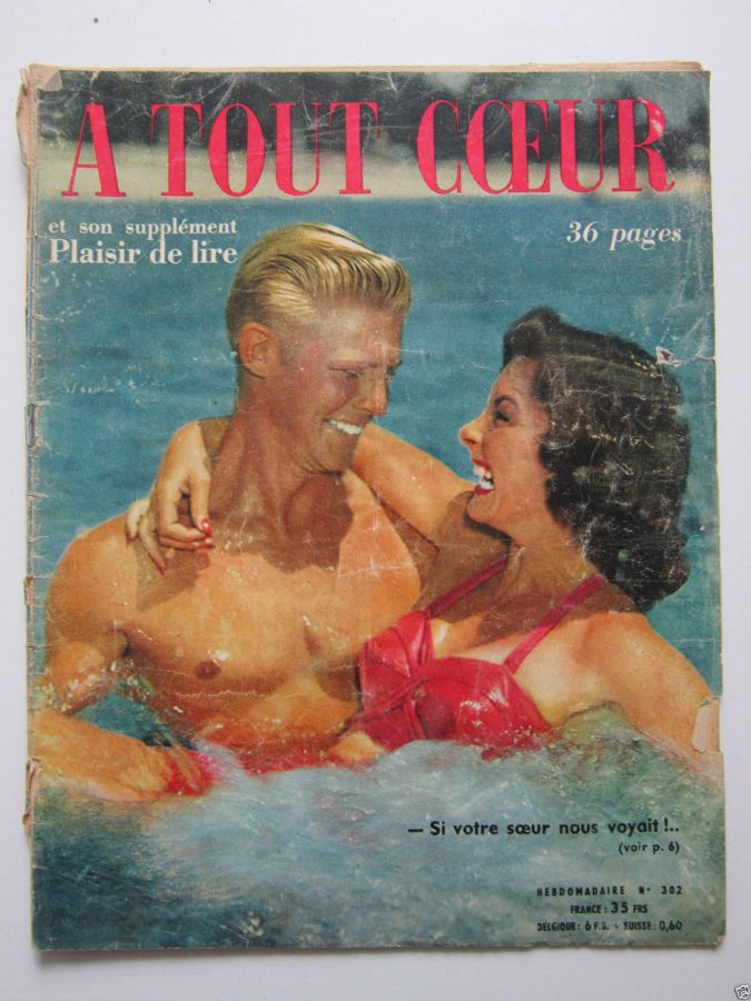 A TOUT COEUR magazine side cover Issue 302 29 July 1952