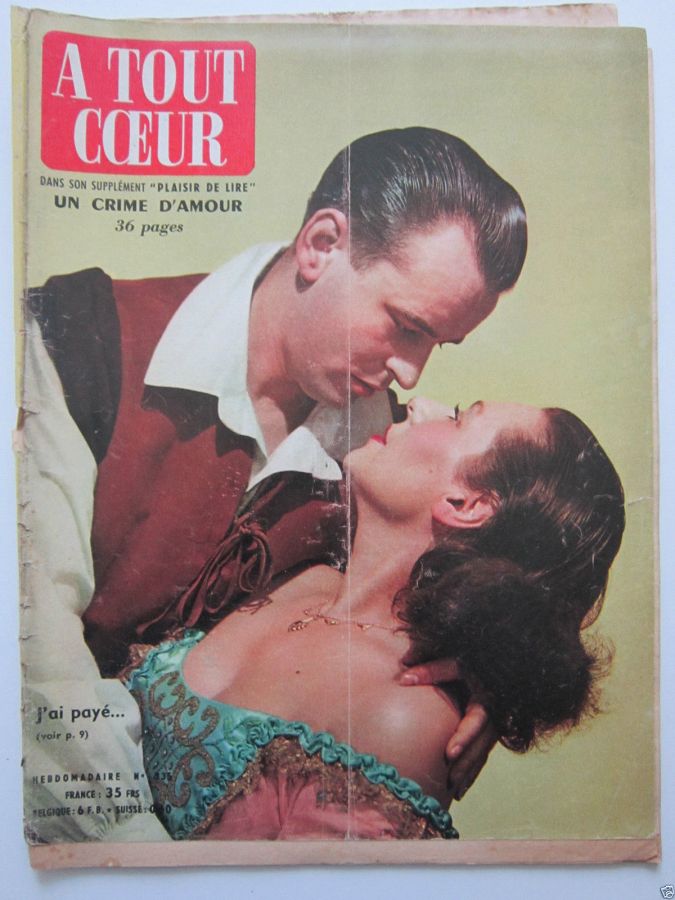 A TOUT COEUR magazine side cover Issue 335 17 March 1953