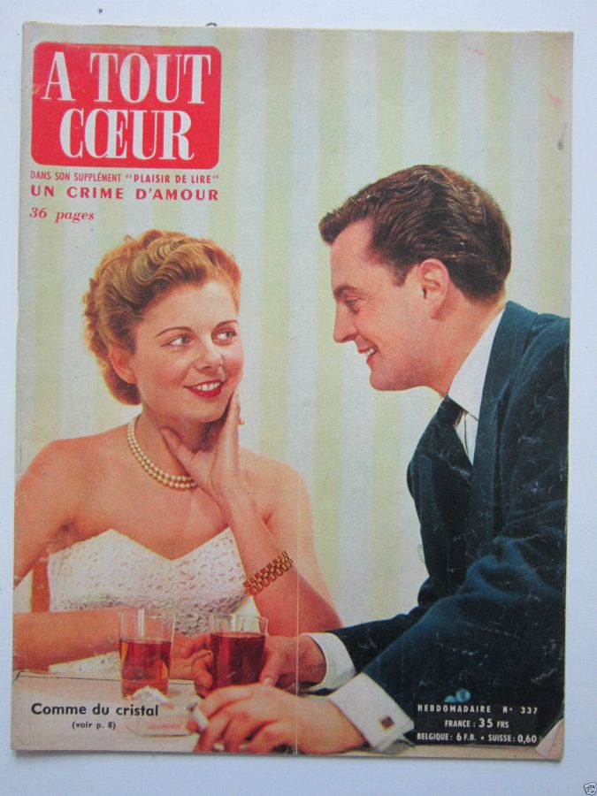 A TOUT COEUR magazine side cover Issue 337 31 March 1953