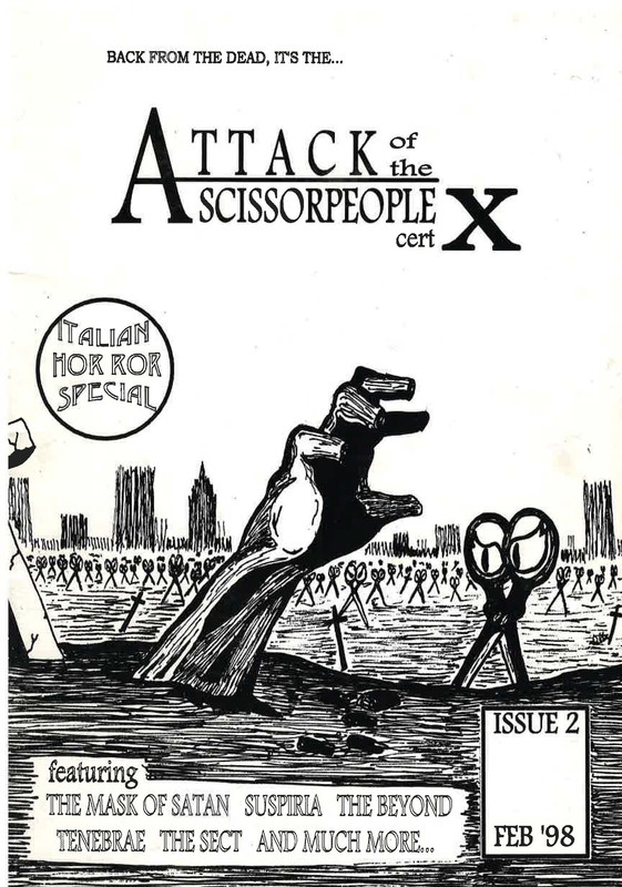 ATTACK OF THE SCISSORPEOPLE magazine side cover Issue 2 February 1998