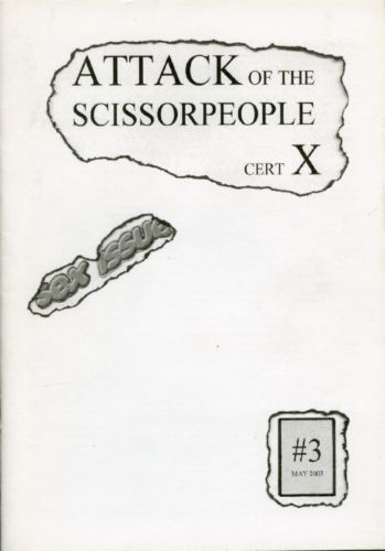 ATTACK OF THE SCISSORPEOPLE magazine side cover Issue 3  