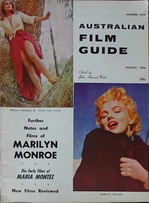 AUSTRALIAN FILM GUIDE magazine side cover Issue 2  1966