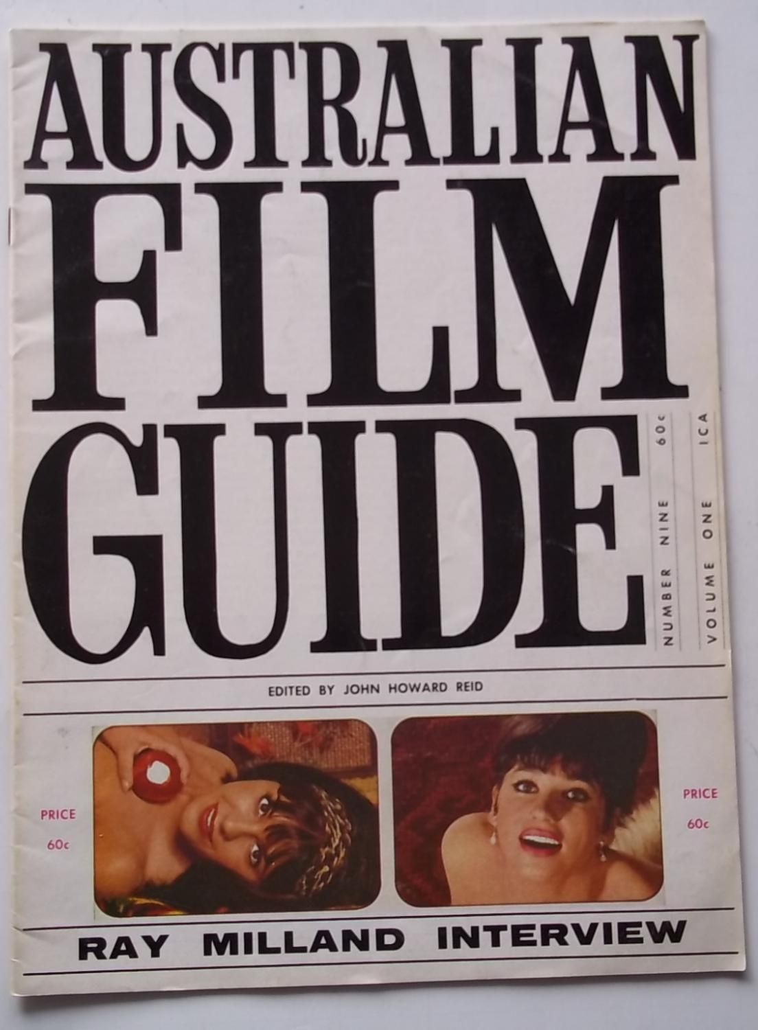 AUSTRALIAN FILM GUIDE magazine side cover Issue 9  1967