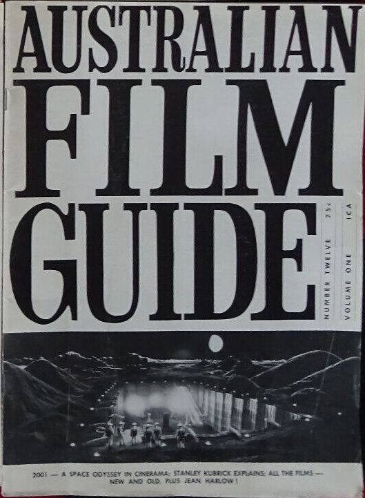 AUSTRALIAN FILM GUIDE magazine side cover Issue 12  1968