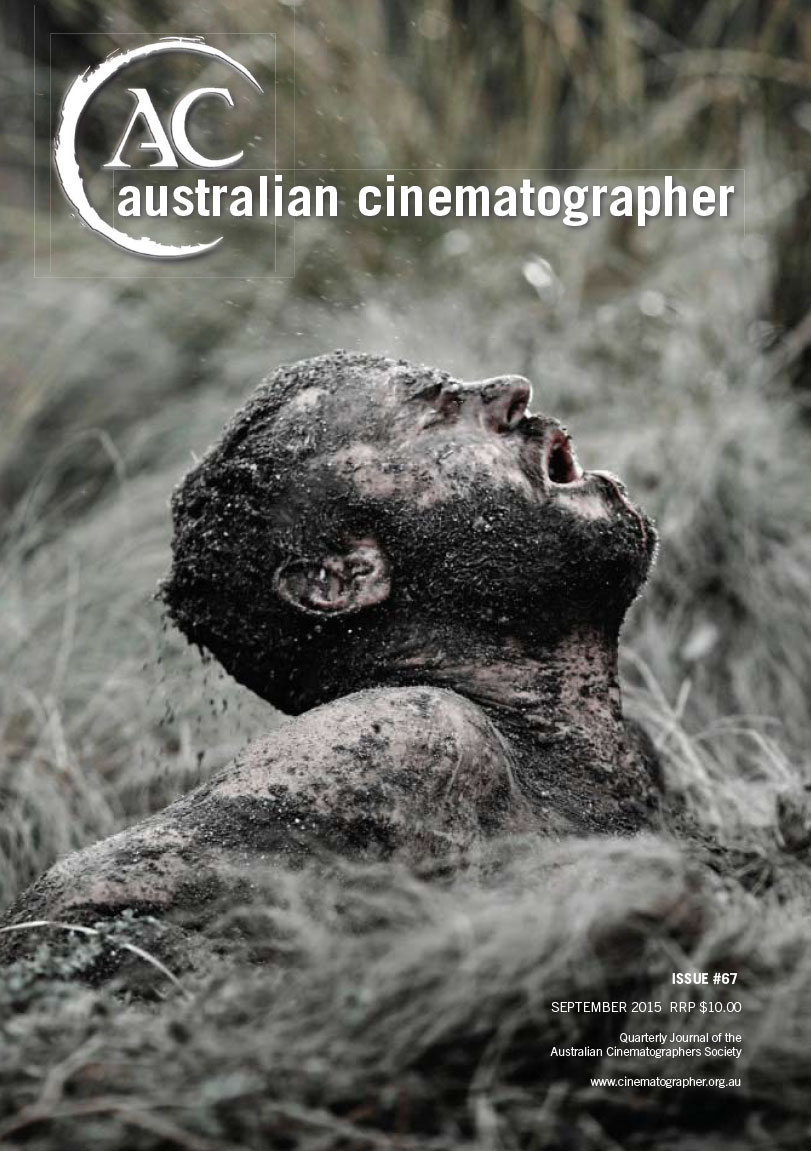 AUSTRALIAN CINEMATOGRAPHER magazine side cover Issue 67  September 2015