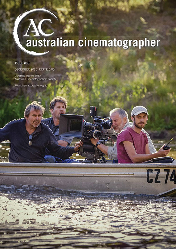 AUSTRALIAN CINEMATOGRAPHER magazine side cover Issue 68  December 2015